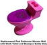 Replacement Parts for Barbie Dream House Playset - X7949 ~ Includes Pink Bathroom Shower Wall with Shelf, Toilet and Shampoo Bottle...