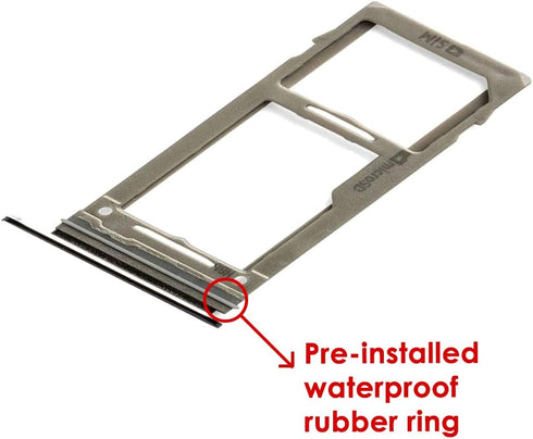 SIM Card Tray Holder Slot Replacement for Samsung Galaxy S10 and S10 + Plus?Black Waterproof Rubber Ring and Eject Pin (Single Sim Card Version).....