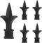 5Pcs Fence Finials,Fits 5/8"Iron Picket-Waterproof Aluminium Alloy Black Trident Spear Finial Fence Topper for Yard Garden Lawn Iron Picket Fence ...