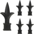 5Pcs Fence Finials,Fits 5/8"Iron Picket-Waterproof Aluminium Alloy Black Trident Spear Finial Fence Topper for Yard Garden Lawn Iron Picket Fence ...