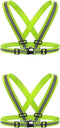 Adjustable Bright Neon Color High Visibility Reflective Safety Straps Gear - 2-Pack Hi Vis Safety Vests for Traffic Control, Running, and Cycling....