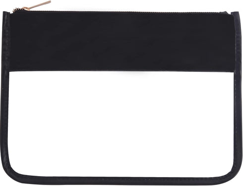 Makeup Bag Waterproof Leather Cosmetic Bag Toiletry Bag,DIY Chenille Letter Bag Nvlon Clear Travel Makeup Bag for Women Girls (Black)...
