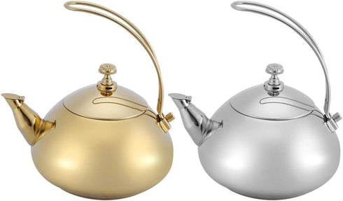1.5L Classical Stainless Steel Teapot Induction Cooker Kettle Teakettle Fast Water Heating Boiling Pot with Tea Strainer for Kung Fu Tea(Gold)...