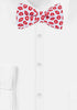 Jacob Alexander Men's Happy Valentine's Day Red Lips Kisses Pattern Freestyle Self-Tie Bow Tie - White...