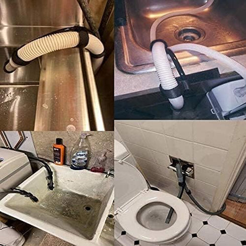 Universal Adjustable Shape Drain Hose Guide Assembly for Kitchen Sink Laundry Tub Washing Machine Discharge Hose Clip Hose Holder Fits All Drain H...