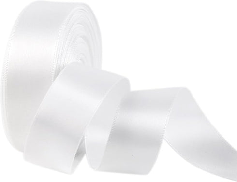 Double Face Satin Ribbon 1" Wide x 20 Yards for Party Wedding Home Decoration Handmade Craft (029 White)...