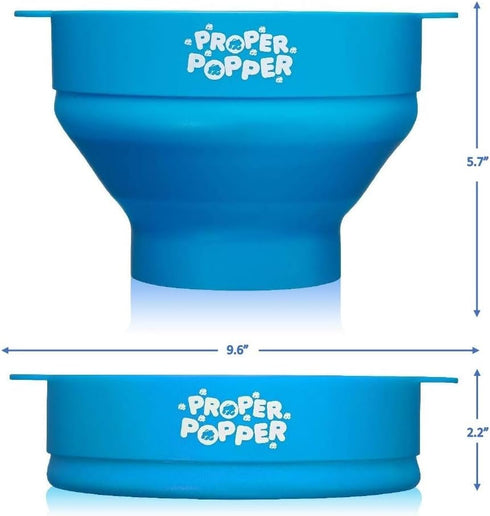 The Original Proper Popper Microwave Popcorn Popper, Silicone Popcorn Maker, Collapsible Bowl BPA Free & Dishwasher Safe - (Turquoise)...
