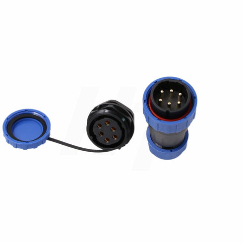 TY28 6 Pin 25A Aviation Waterproof Connector Male Female 12ga Wire Plug Socket Screw-Crimp Solder-Free Quick-Disconnect for Power Device Automotiv...