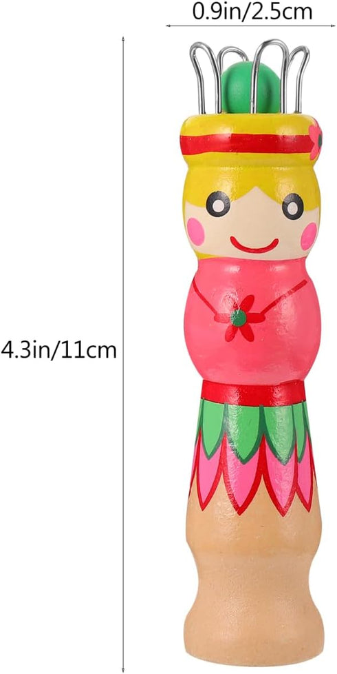French Knitter Knitting Spool Wood Knitting Tool Wood Yarn Knitting Doll Maker Carfts Wooden Knitter with Needle...