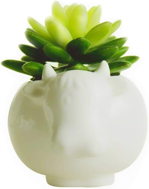 White Cow Ceramic Flower Planter Mini Succulent Plants Pot, for Office House Balcony Landscape,Creative Decorative Flower Pots....
