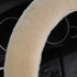Soft Fluffy Warm Genuine Sheepskin Car Steering Wheel Cover, Fuzzy Fur Wool Protector for Winter Universal Car 14 1/2inch-15 1/2inch, Anti-Slip Co...