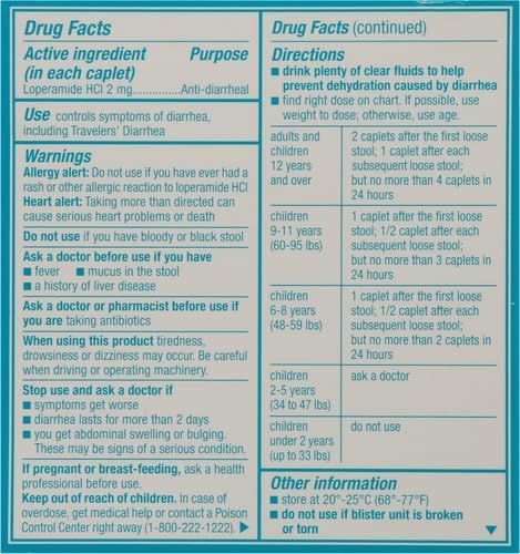 Imodium AD Diarrhea Relief Caplets -Loperamide Hydrochloride Anti-Diarrheal Medicine (294314), Blue, 6 Count...