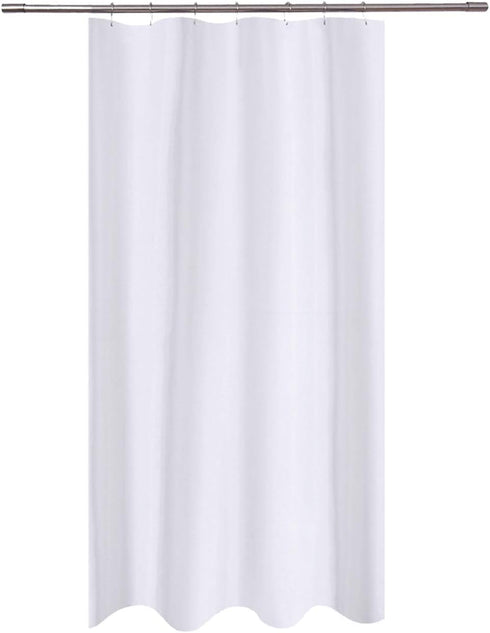N&Y HOME Fabric Shower Curtain Liner 40 x 72 inches Bath Stall Size, Hotel Quality, Washable, Water Repellent, White Spa Bathroom Curtains with Gr...