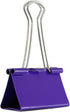 JAM PAPER Colorful Binder Clips - Large - 1 1/2 Inch (41 mm) - Purple Binderclips - 12/Pack...