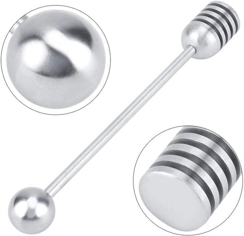 Fdit Solid Stainless Steel Honey Dipper Drizzler Stirrer Spoon Mixing Stick Tool...