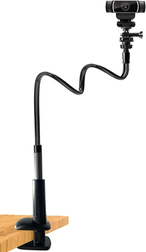 32 Inch Webcam Stand Camera Mount, Upgraded Thick Base Flexible Gooseneck Camera Stand Desk Webcam Mount Clamp for Logitech Webcam C930e C930 C920...