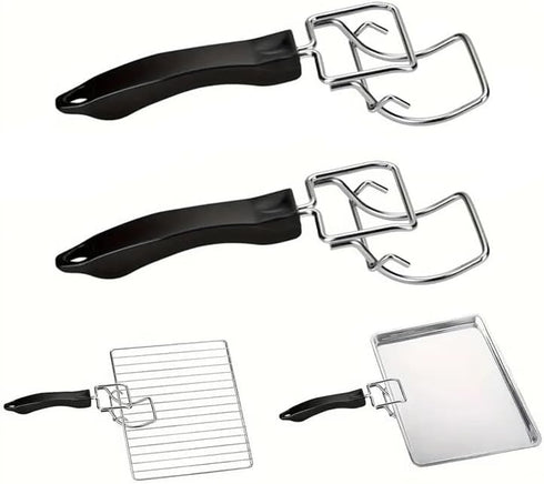 (2-PCs) Air Fryer Convection Toaster Oven Tray Extractor,Grills Extractor,Grills Clip,Scald Resistant Clip,Durable Handle Tool, Oven Tray Handle, ...