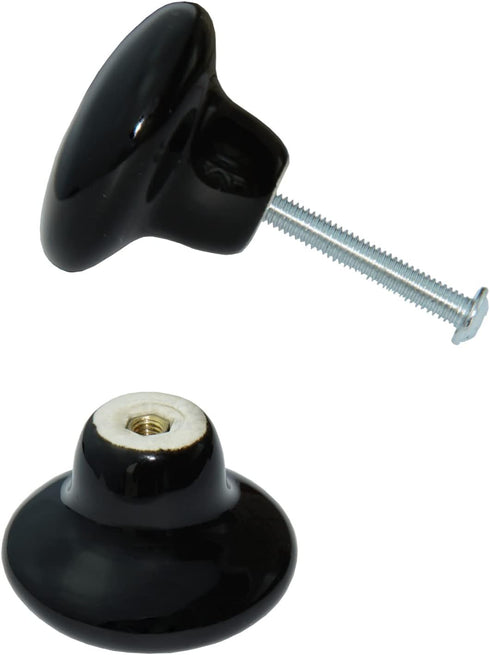 YMAISS 14packs black ceramic knobs round mushroom cabinet dresser vintage pulls door handles Drawer Knob Pull Handle Dresser Pulls cupboard wardro...