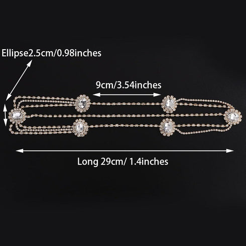 Missgrace Women Dainty Bohemian Rhinestones Head Chain Hair Accessories for Bridal...