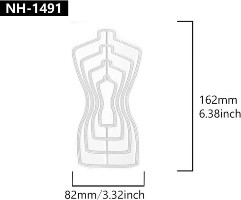 Cheongsam Frame Paper Cut Metal Craft Dies Card Making Stencils DIY Manual Scrapbooking New Embossing Dies 2024 (1491)...
