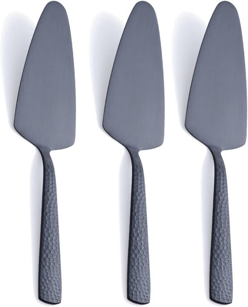 Matte Black Cake Pie Server, 9.4-inch Stainless Steel Heavy Duty Pizza Spatula, Satin Finish, Set of 3...