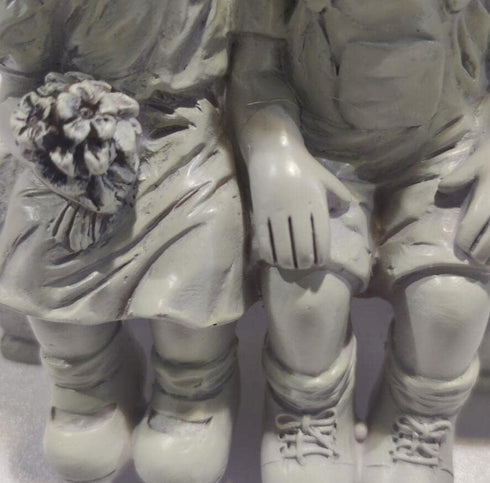 First Kissing Kids Lover Garden Sculpture Outdoor Status Home Decor Collections 4.7"x2.6"x5.1" Puppy Love, Kissing Couple Garden Sculpture,...
