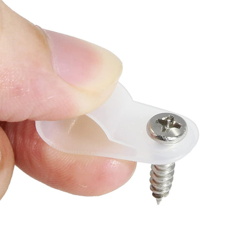 100 Pcs 3/8 Inch R-Type Clip Clamp, Nylon P-Type Mounting Clips, Cable Clip Wire Clamp for Wire Management, Stainless Steel Screws Included...