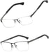 EYECEDAR 5-Pack Reading Glasses for Men Metal Half Frame Rectangular Style Spring Hinges Eyeglasses Mens Readers 1.50...