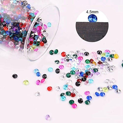 10000 pcs/Pack Wedding Table Scatter Confetti Crystals Acrylic Diamonds Vase Fillers 4.5 mm Rhinestones for Wedding, Bridal Shower, Vase Beads Dec...