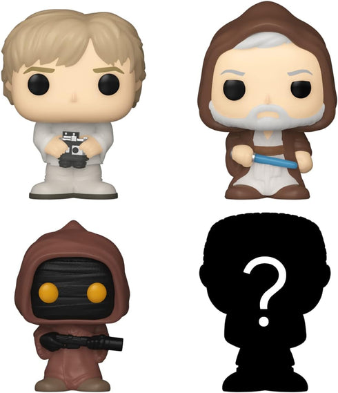 Funko Bitty Pop! Star Wars Mini Collectible Toys 4-Pack - Luke Skywalker, Obi-Wan Kenobi, Jawa & Mystery Chase Figure (Styles may vary)...