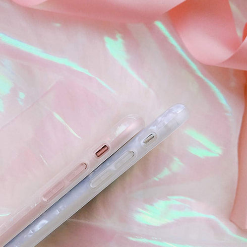 Cute Case for iPhone 7 / iPhone 8, Girls Women Glitter Translucent Shell Pattern Design Clear Slim Soft Silicone Rubber TPU Phone Case Cover Compa...