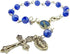 Catholic Gift Our Lady of Grace Mary Travel Protection 6MM Blue Glass Bead 5 3/4 Inch Rearview Mirror Car Truck Auto Rosary...