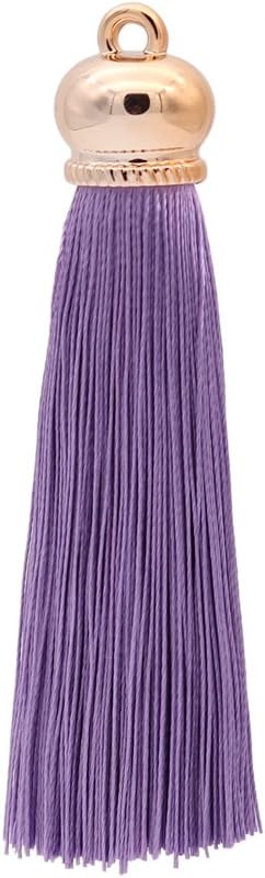 80mm Polyester Soft Tassel Ice Silk Tassel End Stopper Pendant Connectors with Gold Tassels Cap for DIY Jewelry Accessories Making/Earring/Curtain...