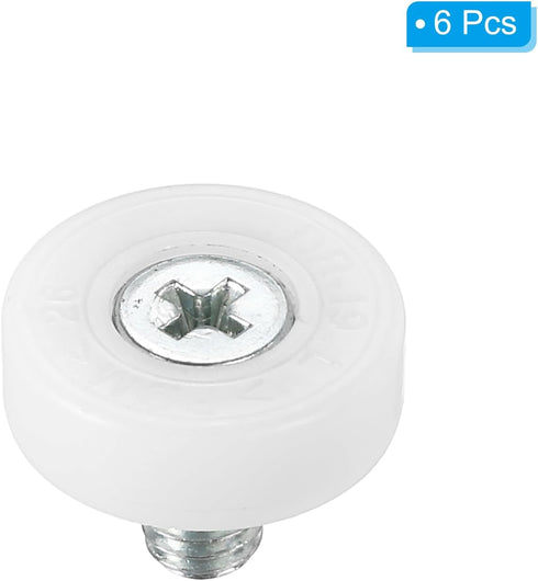 PATIKIL 19mm Drawer Rollers, 6 Pack Plastic Drawer Pulley Replacement Wheels Bearing Small Pulley...