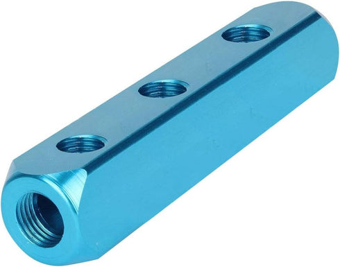 Beduan 1/4" 3 Way 6 Port Aluminum Air Hose Inline Manifold Block Splitter, Pneumatic Air Compressor Manifold Fitting...