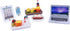 20Pcs Miniature Laptop Computer Tablet Toy Phone Pad and Hamburger Fries Cola Fast Food Cake Coffee Juice Fits Barbie Doll Accessories Scale Dollh...