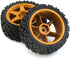 RC Buggy Rubber Mud Rally Tires Wheel Compatible With Tamiya 1/10 TT01/TT02/XV-01 /HPI RS4 RC Upgrade Spoke Black Tyres...
