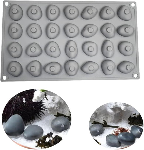 Silicone Molds Stone Shape, Non-Stick Food Grade Silicone Molds for Chocolate, Candy, Jelly, Ice Cube, Dog Treats, Cupcake Baking Mould (Stone M)...