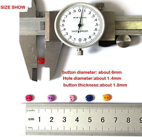 Tiny Button,500pcs Micro Button 6mm Resin Button for Dolls Clothing Sewing Accessories...