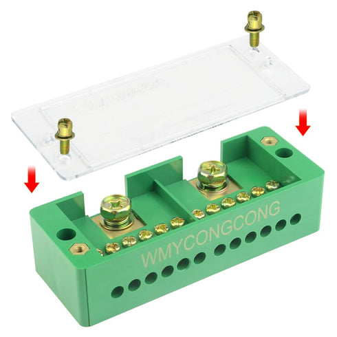 WMYCONGCONG 660V 30A Single Phase 2 Inlet 12 Outlet Metering Box Junction Power Distribution Terminal Block (2 Inlet 12 Outlet)...