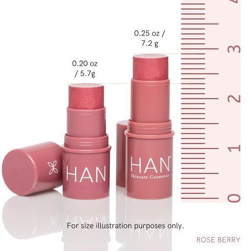 HAN Skincare Cosmetics Vegan, Cruelty-Free 3-in-1 Multistick for Cheeks, Lips, Eyes, Bordeaux Glow...