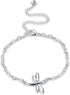 Fashion Jewelry 925 Sterling Silver Cute Dragonfly Heart Chain Anklet...