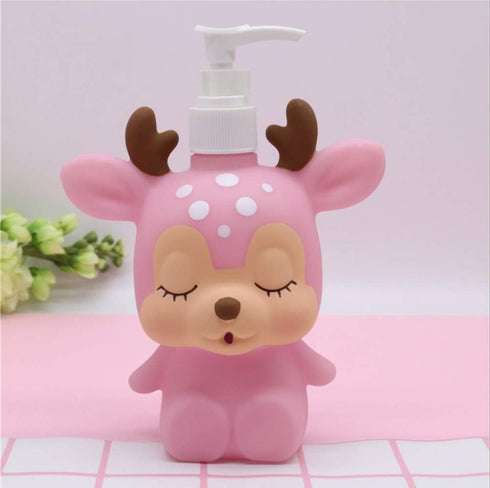 Deer Duck Cute Cartoon Animal Hand Soap Pump Lotion, Hand Soap, Shampoo, Shower Gel Dispenser, Suitable for Bathrooms, Kitchen Countertops, Bathro...