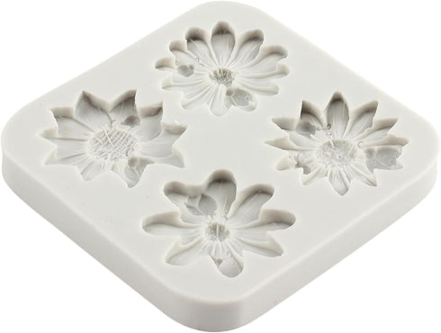 Daisy Chrysanthemum Flower Silicone Mold Flower Fondant Cake Chocolate Mold For Sugar Cake Decorating Cupcake Topper Candy Gum Paste Polymer Clay...