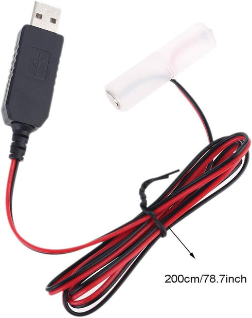 2M LR6 AA Battery Eliminator USB Power Supply Cable Replace 1-4pcs 1.5V AA Battery (6V)...
