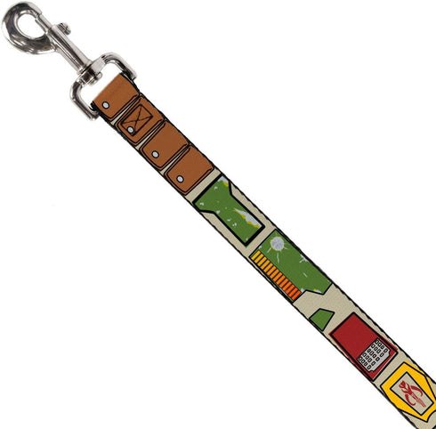 Star Wars Pet Leash, Dog Leash, Star Wars Boba Fett Utility Belt Bounding Tan, 4 Feet Long 1.0 Inch Wide...