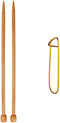 ChiaoGoo Knitting Needles Straight 9 inch (23cm) Bamboo Dark Patina Size US 2 (2.75mm) 1031-2 with Stitch Holder...
