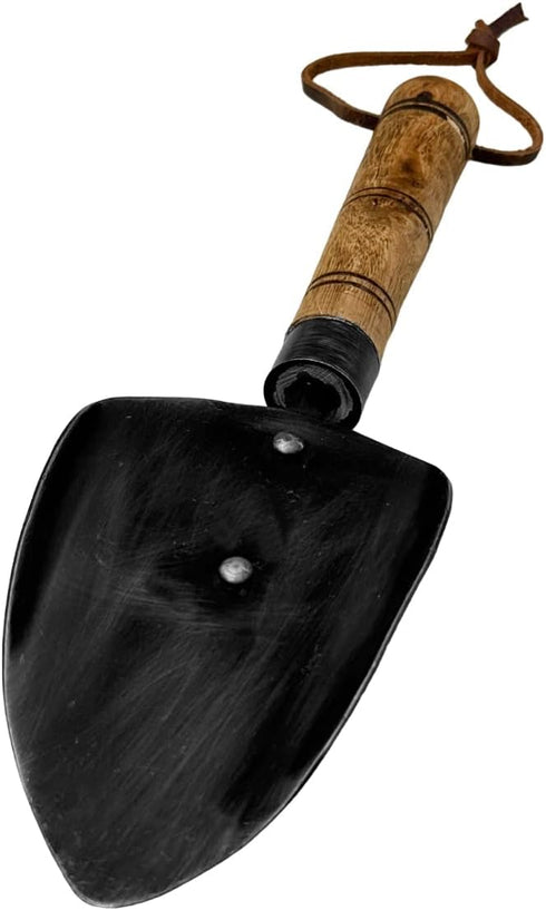 Hand Forged Metal Garden Trowel with Wooden Handle Wrought Iron Handmade Garden Tools for Home Classic Look Black Antique Finish Heavy Duty Garden...