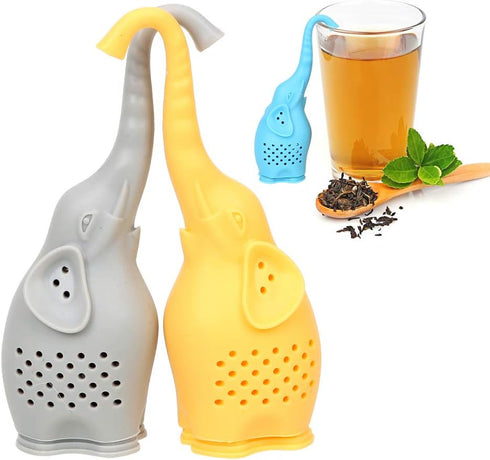 Tvoip 3Pcs Tea Infuser Cute Small Elephant Silicone Tea Strainer Coffee Loose Leaf Strainer Bag Mug Filter Diffuser Tea Accessories...