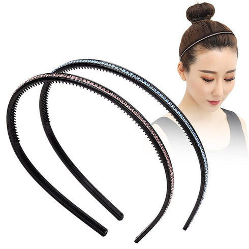 Ruihfas 6Pcs Bling Bling 1 Rows Crystal Rhinestone Headband for Women Girls Thin Hair Hoop Fashion...